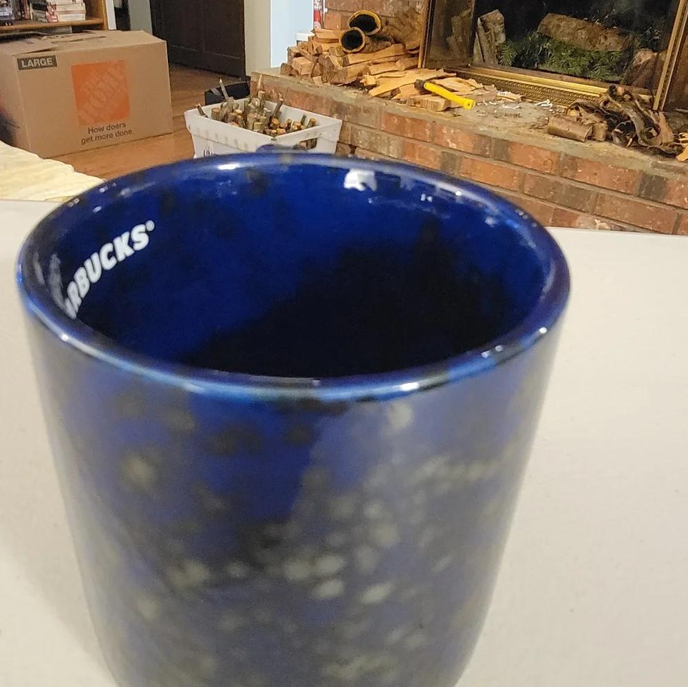 Starbucks‎ 2020 Radiant Cobalt Blue Speckled Ceramic Coffee Mug 14Oz
